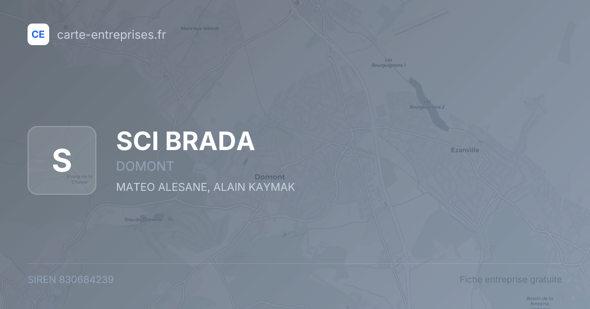 SCI BRADA — 830684239 — fiche entreprise