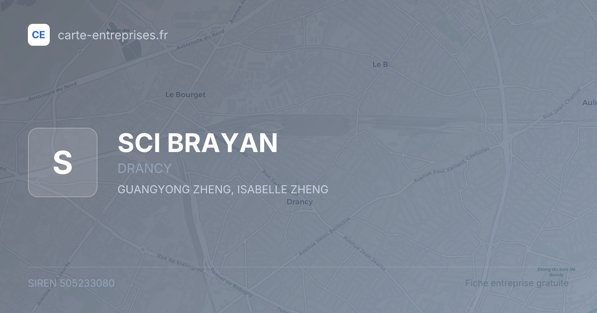 SCI BRAYAN — 505233080 — fiche entreprise