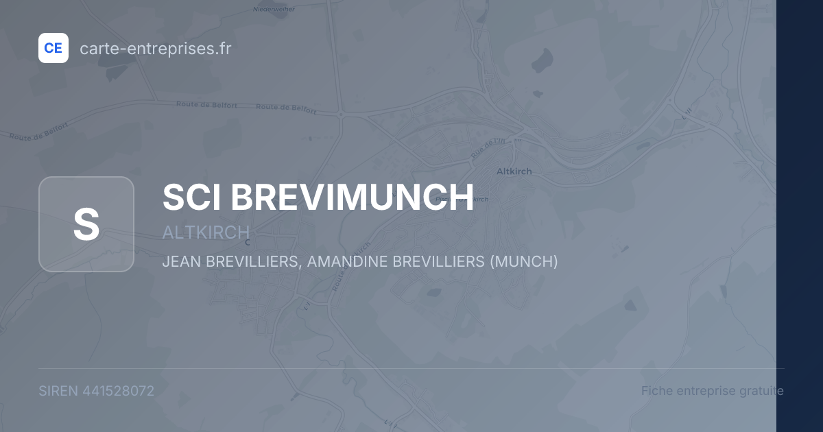 SCI BREVIMUNCH — 441528072 — fiche entreprise