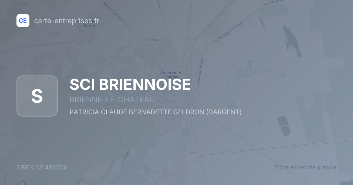 SCI BRIENNOISE — 331496554 — fiche entreprise