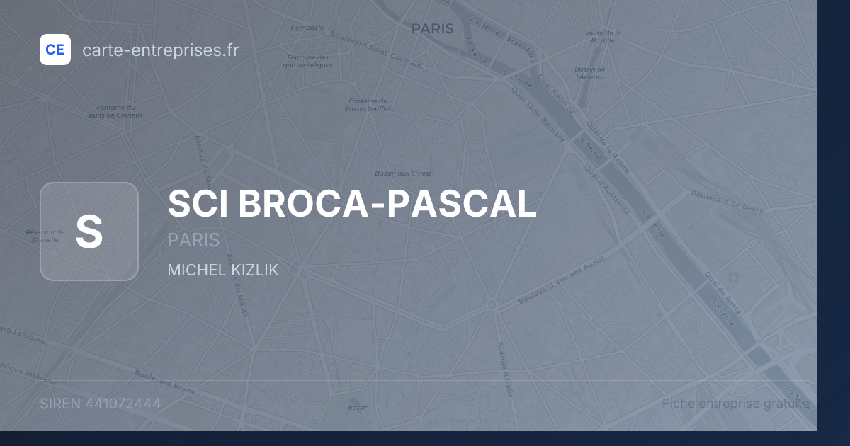 SCI BROCA-PASCAL — 441072444 — fiche entreprise