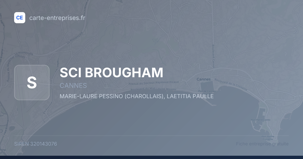 SCI BROUGHAM — 320143076 — fiche entreprise