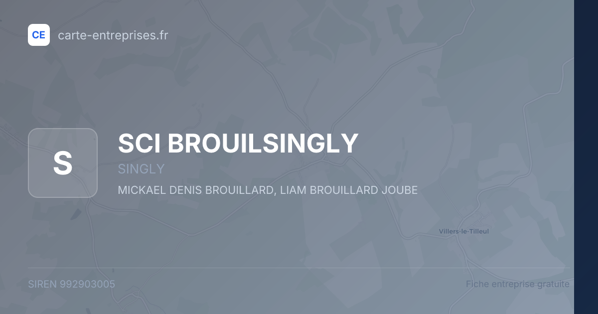 SCI BROUILSINGLY — 992903005 — fiche entreprise