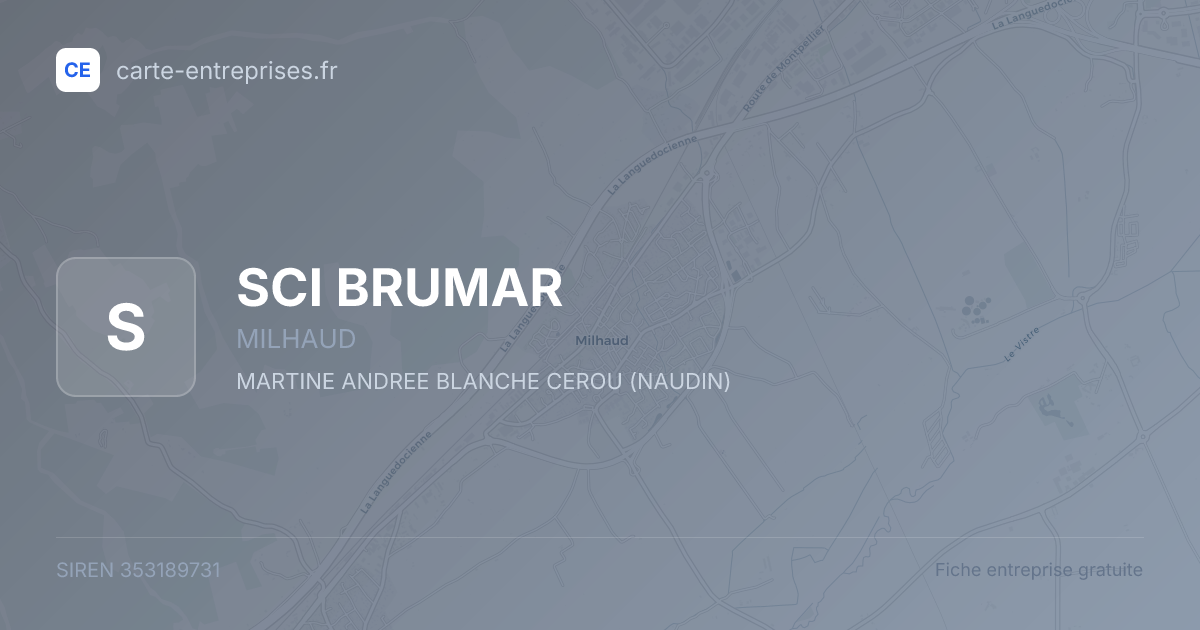 SCI BRUMAR — 353189731 — fiche entreprise