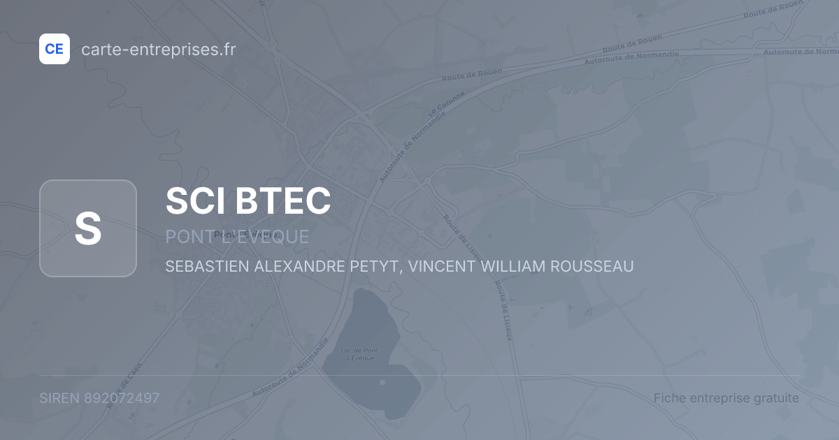 SCI BTEC — 892072497 — fiche entreprise
