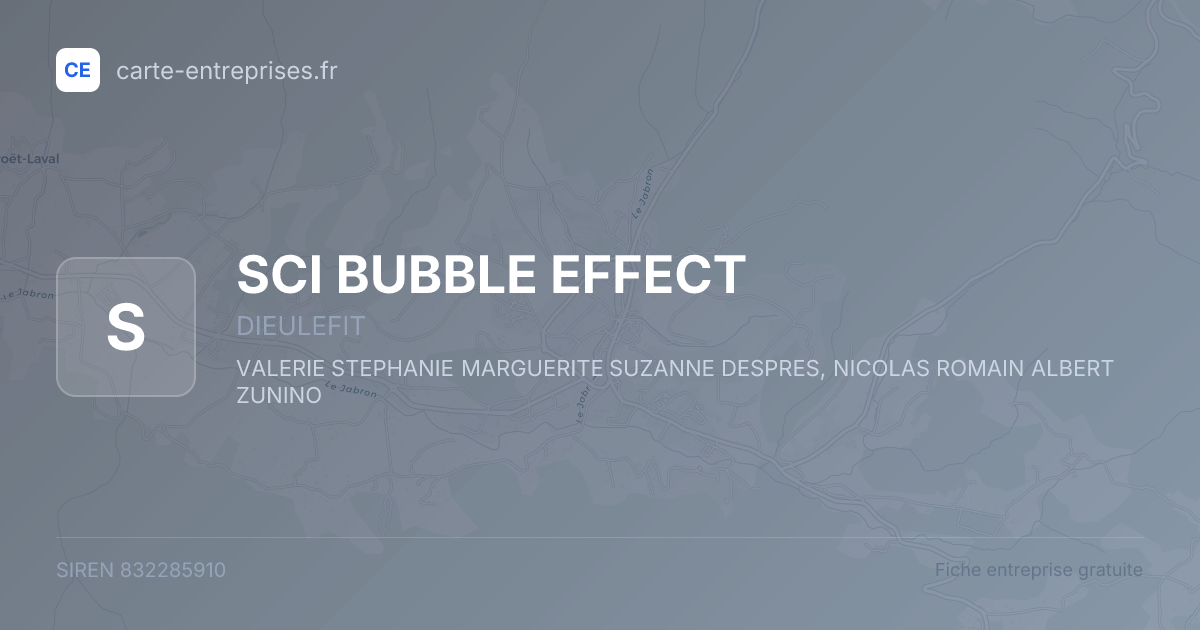 SCI BUBBLE EFFECT — 832285910 — fiche entreprise