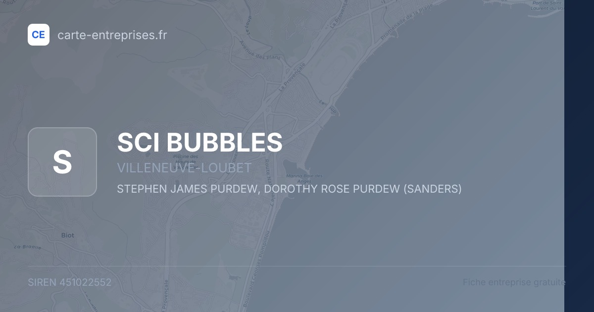 SCI BUBBLES — 451022552 — fiche entreprise