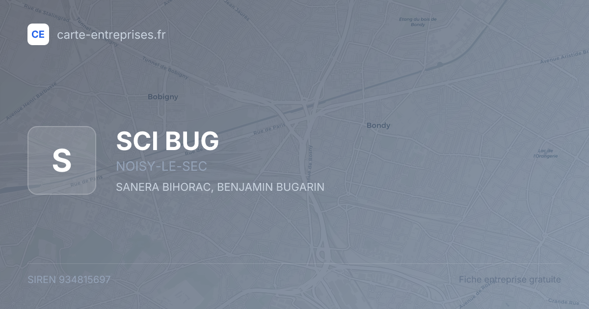 SCI  BUG — 934815697 — fiche entreprise