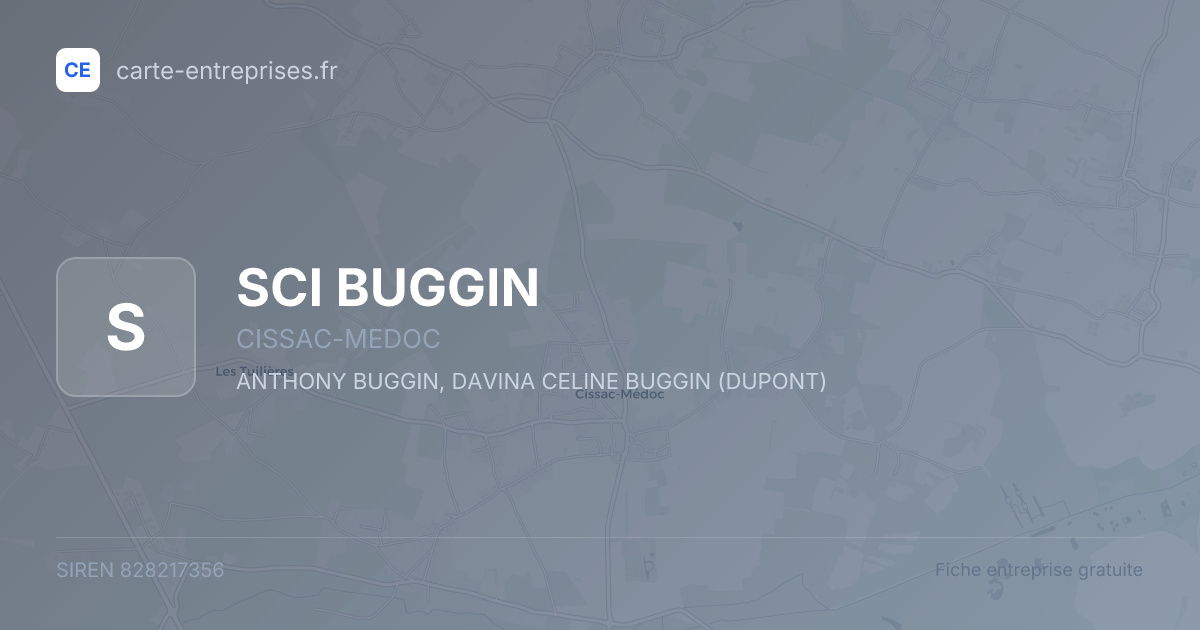SCI BUGGIN — 828217356 — fiche entreprise