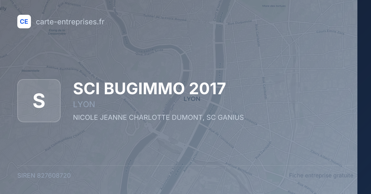 SCI BUGIMMO 2017 — 827608720 — fiche entreprise