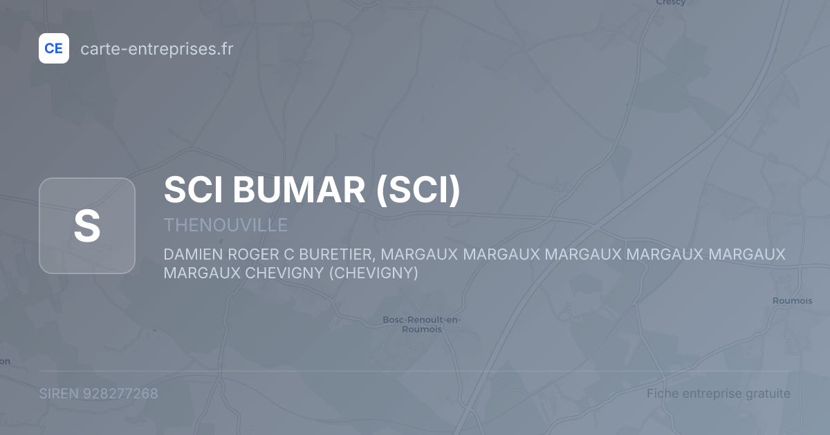 SCI BUMAR (SCI) — 928277268 — fiche entreprise