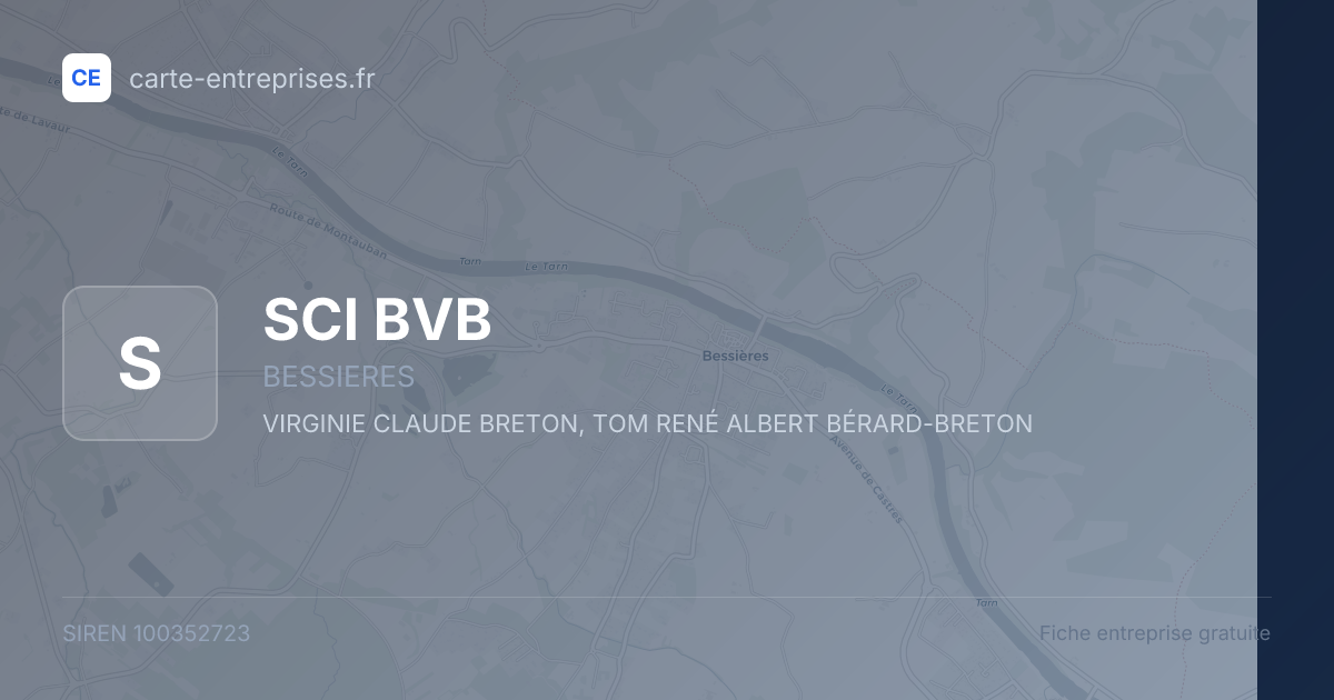 SCI BVB — 100352723 — fiche entreprise