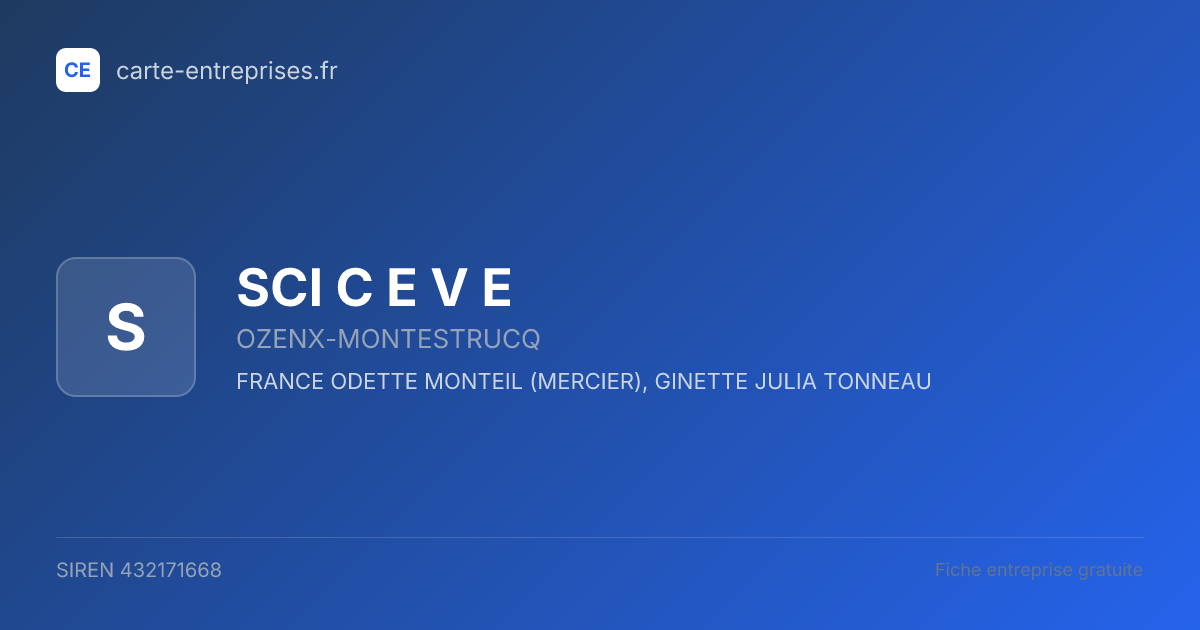 SCI C E V E — 432171668 — fiche entreprise