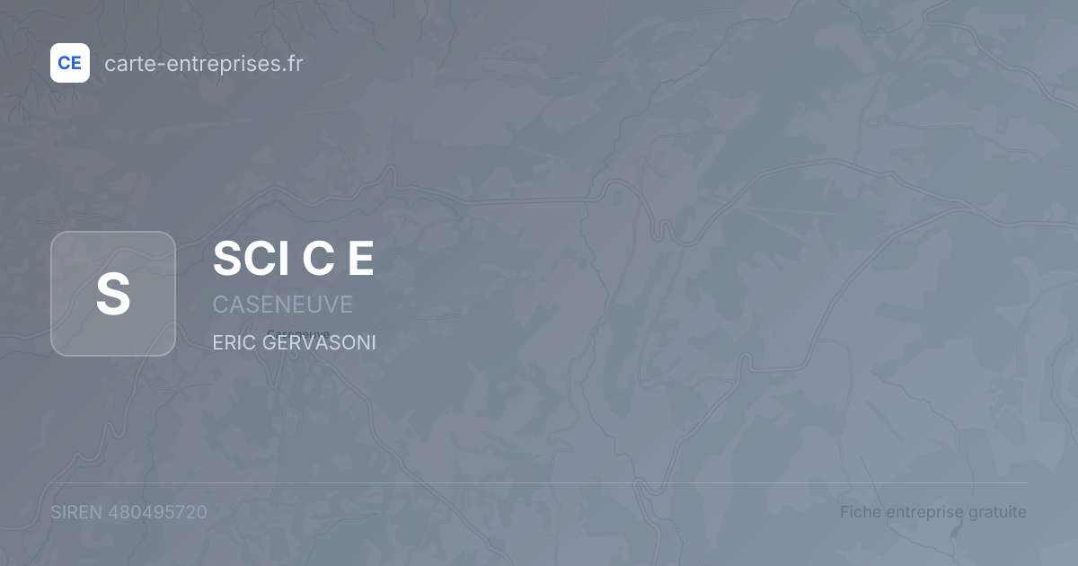 SCI C E — 480495720 — fiche entreprise
