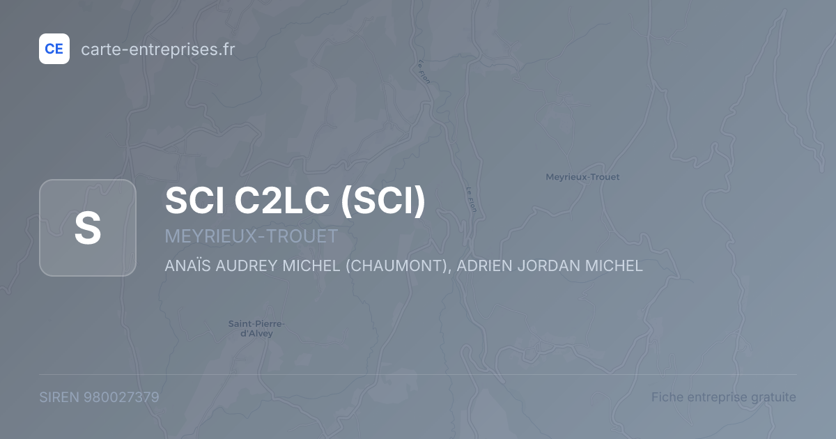 SCI C2LC (SCI) — 980027379 — fiche entreprise