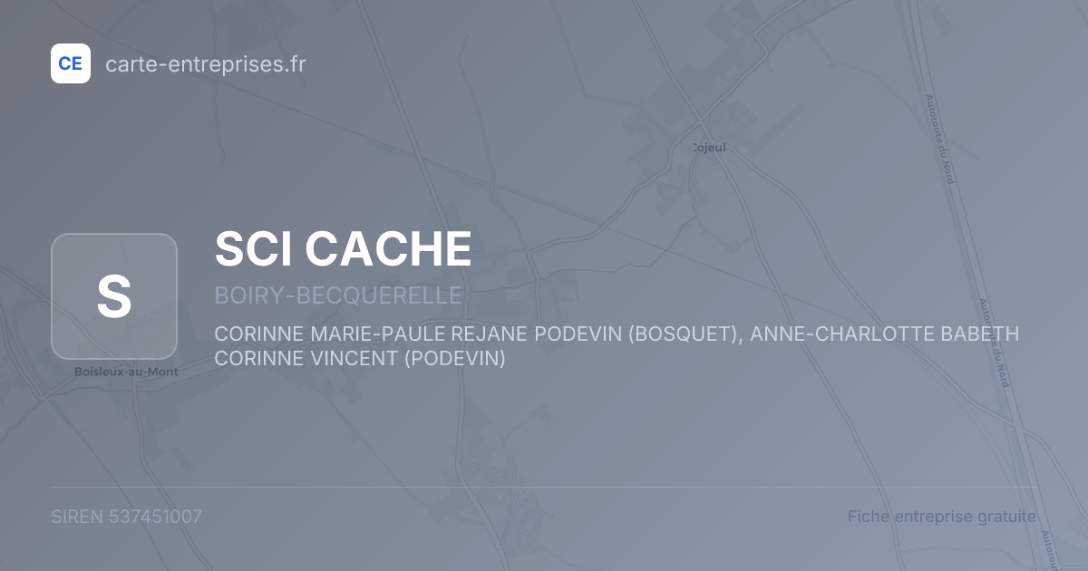 SCI CACHE — 537451007 — fiche entreprise