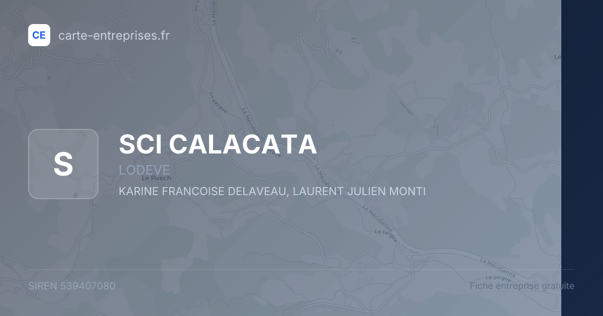SCI CALACATA — 539407080 — fiche entreprise