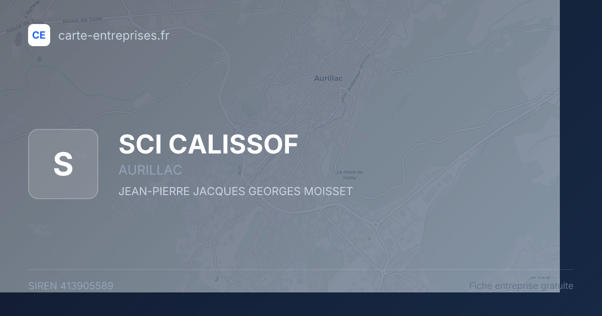 SCI CALISSOF — 413905589 — fiche entreprise