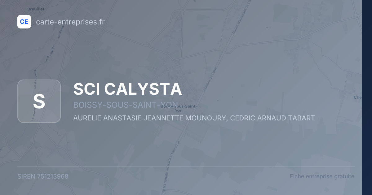 SCI CALYSTA — 751213968 — fiche entreprise