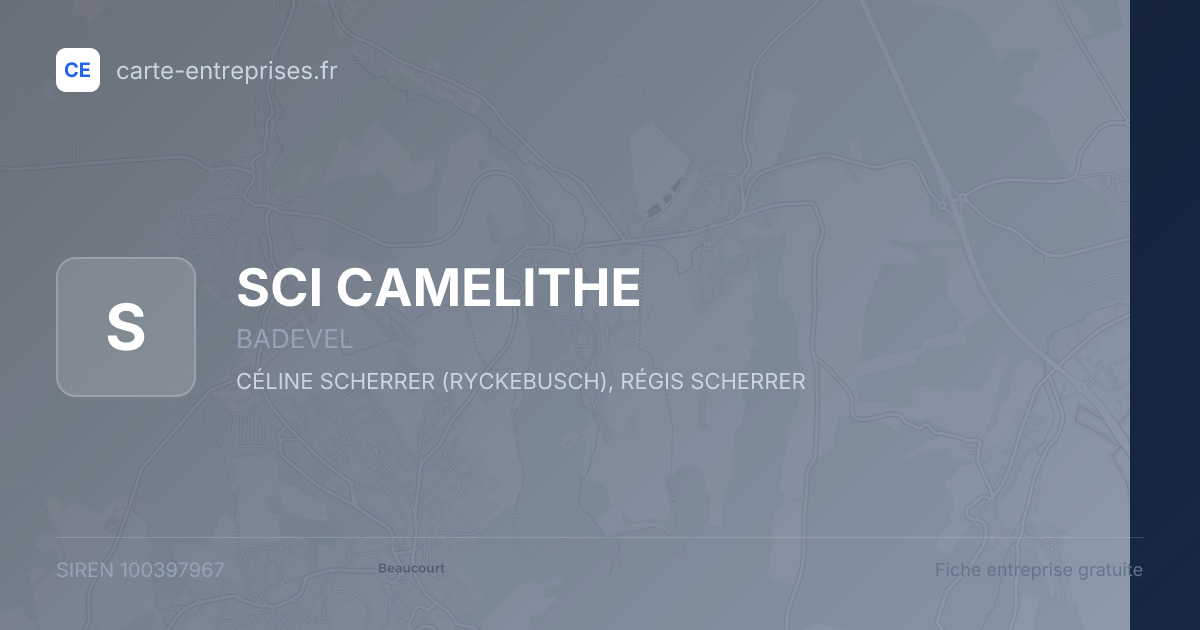 SCI CAMELITHE — 100397967 — fiche entreprise
