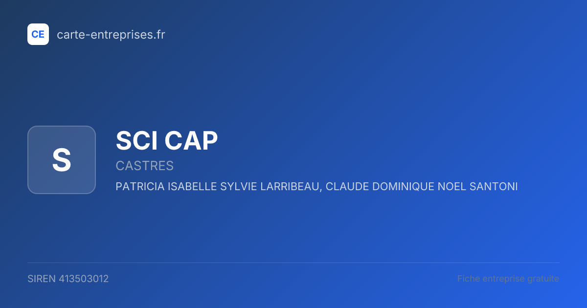 SCI CAP — 413503012 — fiche entreprise