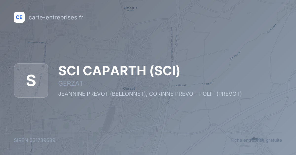 SCI CAPARTH (SCI) — 531739589 — fiche entreprise