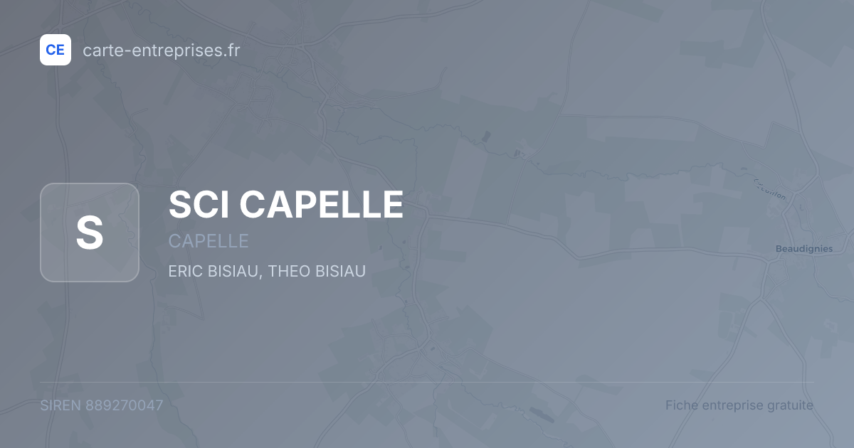 SCI CAPELLE — 889270047 — fiche entreprise