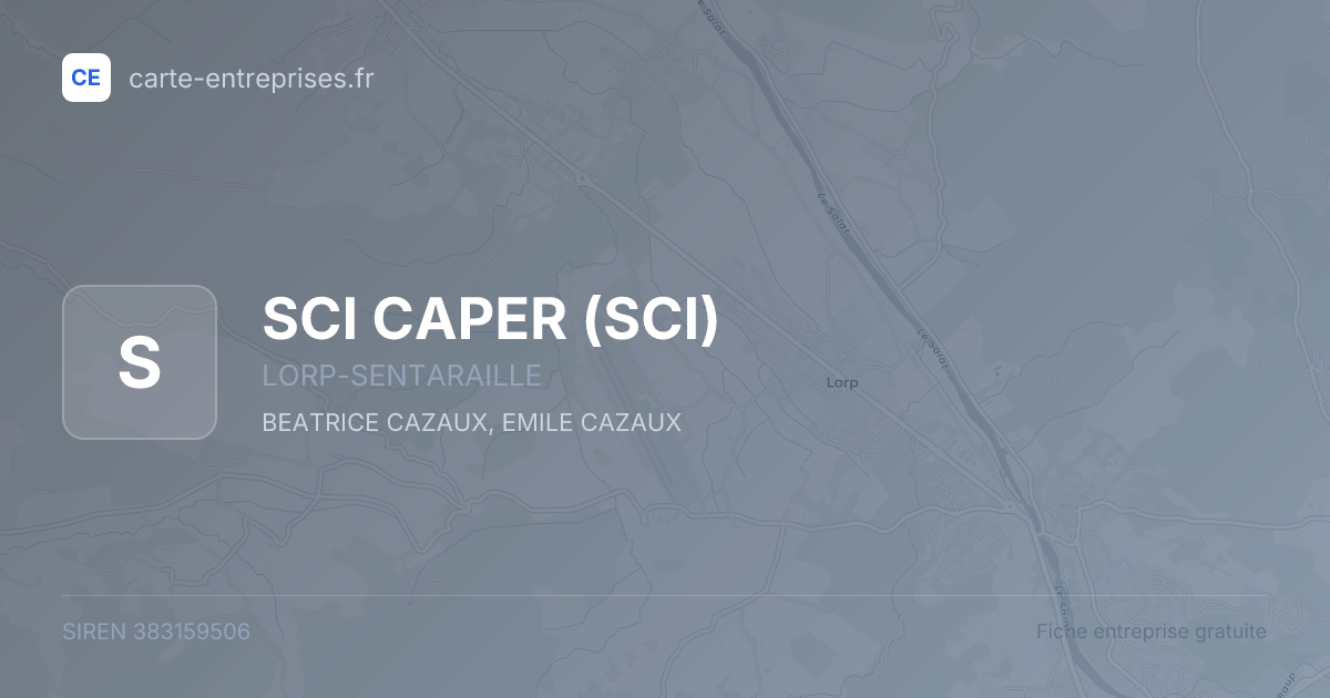 SCI CAPER (SCI) — 383159506 — fiche entreprise
