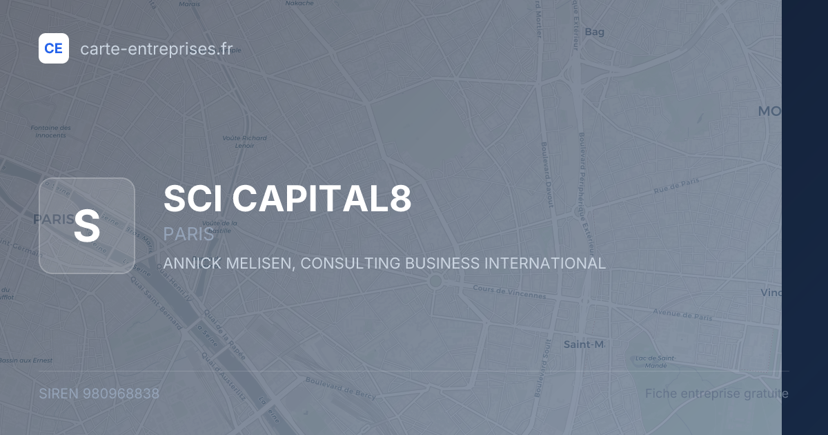 SCI CAPITAL8 — 980968838 — fiche entreprise
