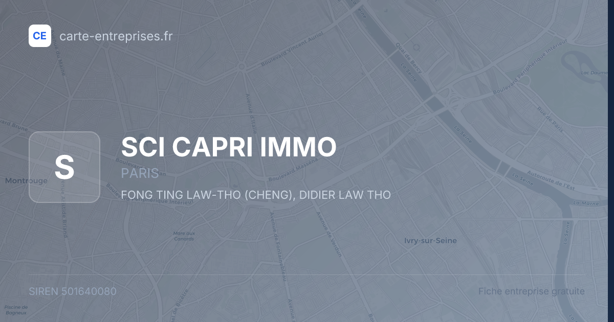 SCI CAPRI IMMO — 501640080 — fiche entreprise