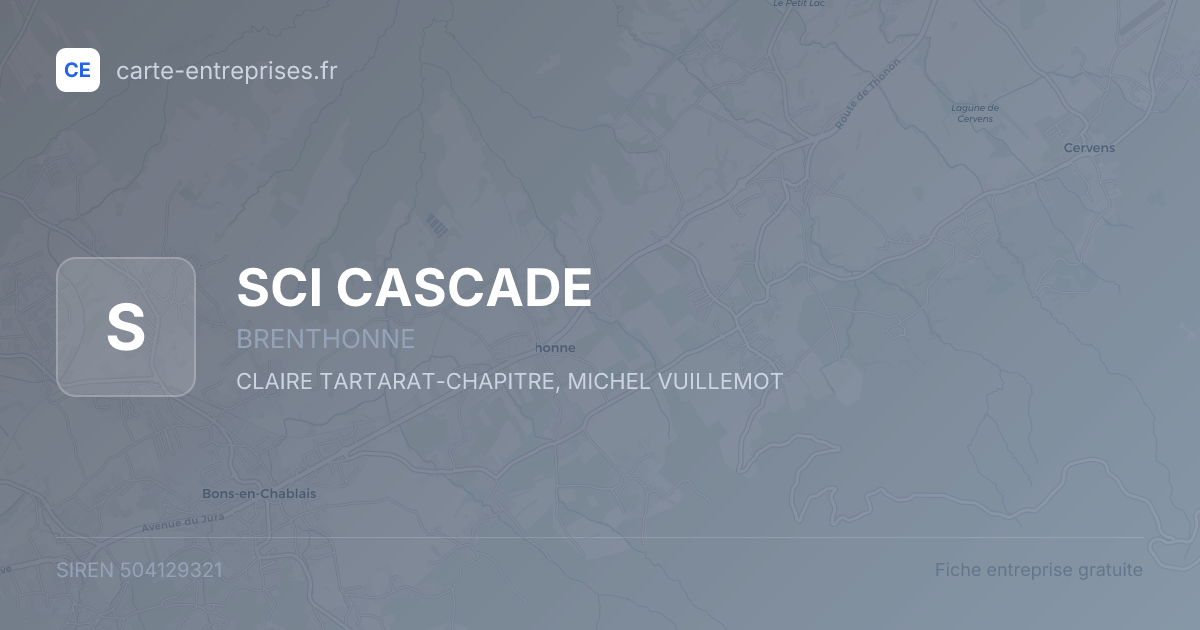 SCI CASCADE — 504129321 — fiche entreprise