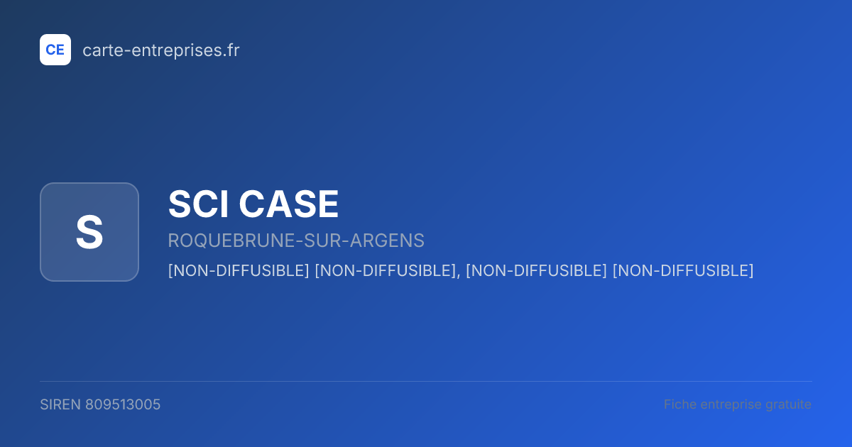 SCI CASE — 809513005 — fiche entreprise