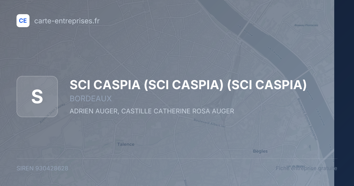 SCI CASPIA (SCI CASPIA) (SCI CASPIA) — 930428628 — fiche entreprise