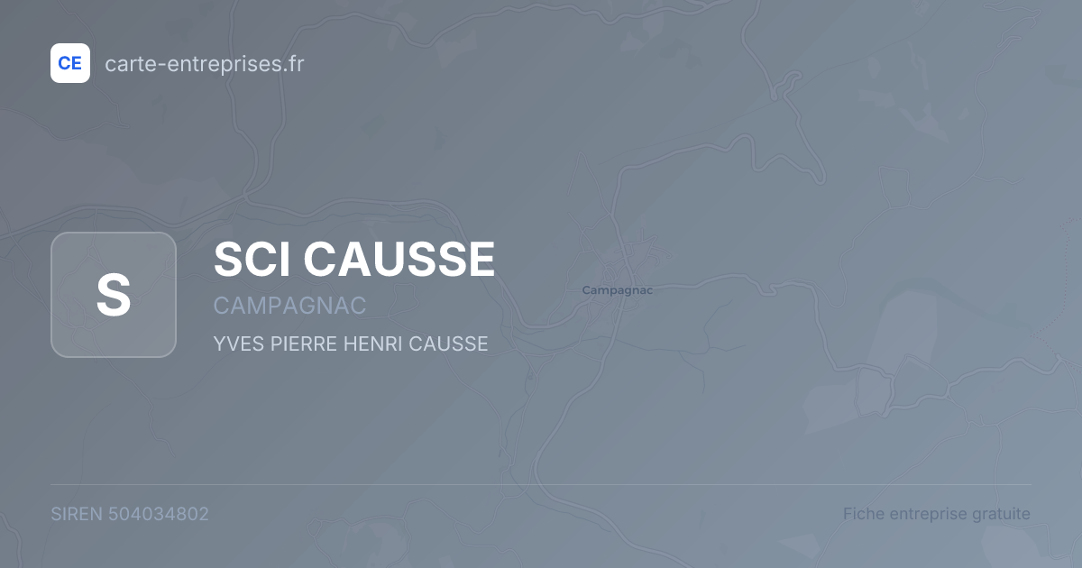SCI CAUSSE — 504034802 — fiche entreprise