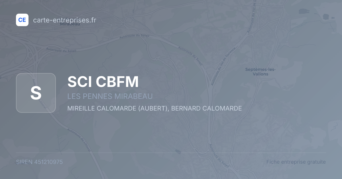 SCI CBFM — 451210975 — fiche entreprise