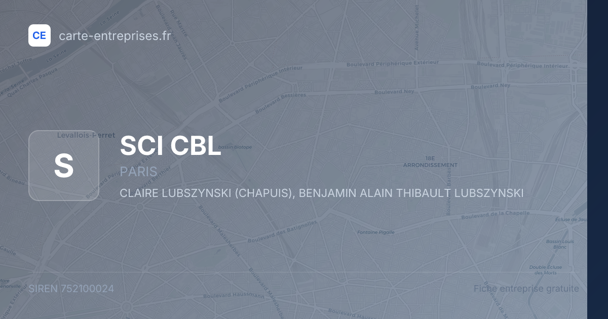 SCI CBL — 752100024 — fiche entreprise