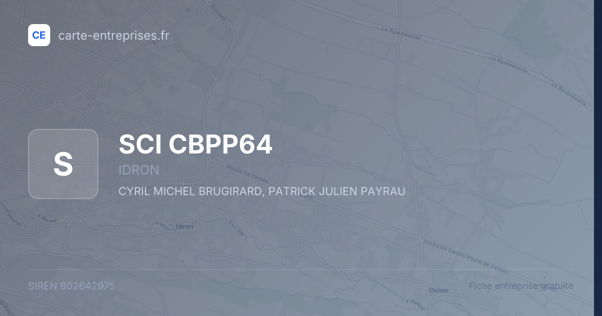 SCI CBPP64 — 802642975 — fiche entreprise