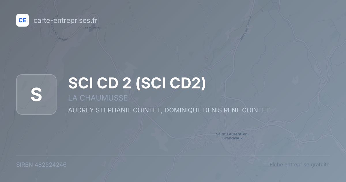 SCI CD 2 (SCI CD2) — 482524246 — fiche entreprise