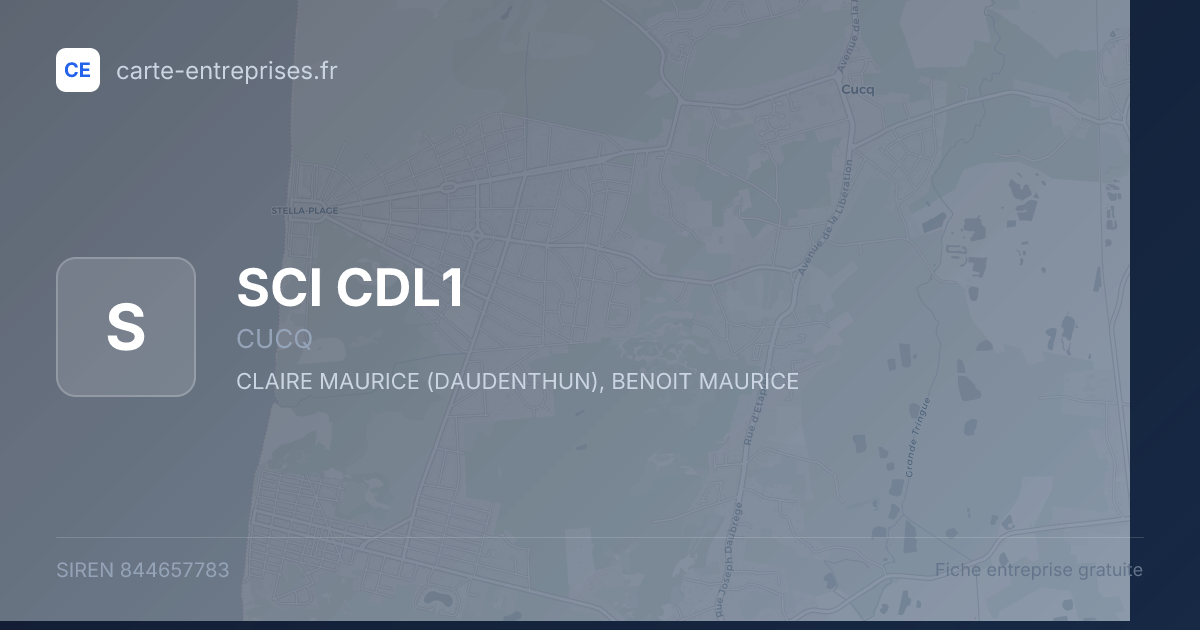 SCI CDL1 — 844657783 — fiche entreprise