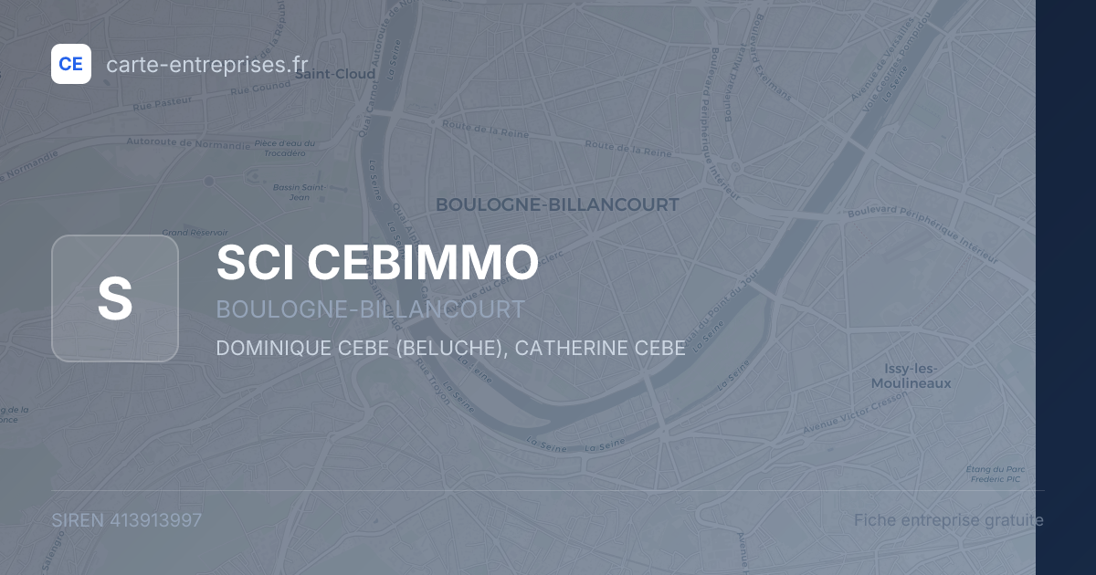 SCI CEBIMMO — 413913997 — fiche entreprise