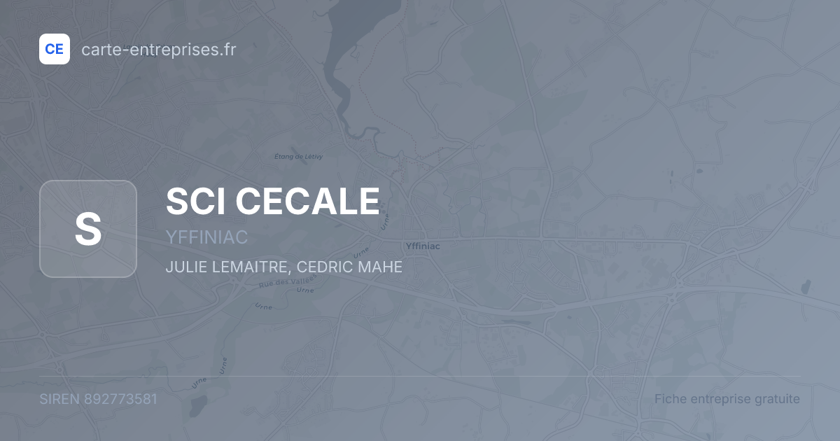 SCI CECALE — 892773581 — fiche entreprise