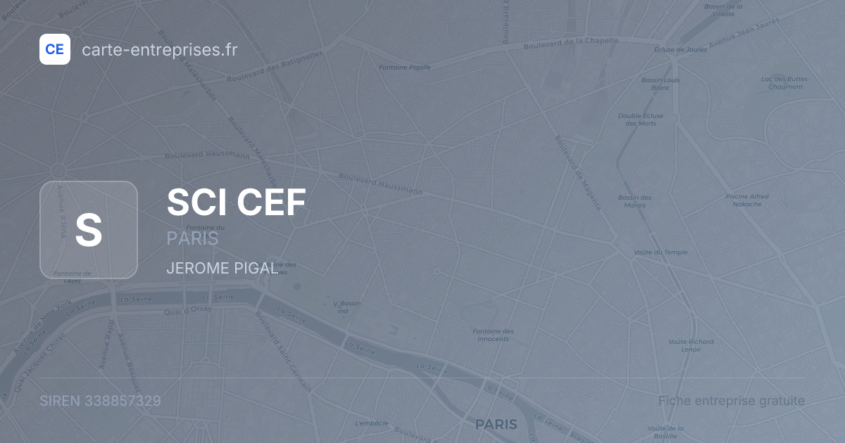 SCI CEF — 338857329 — fiche entreprise