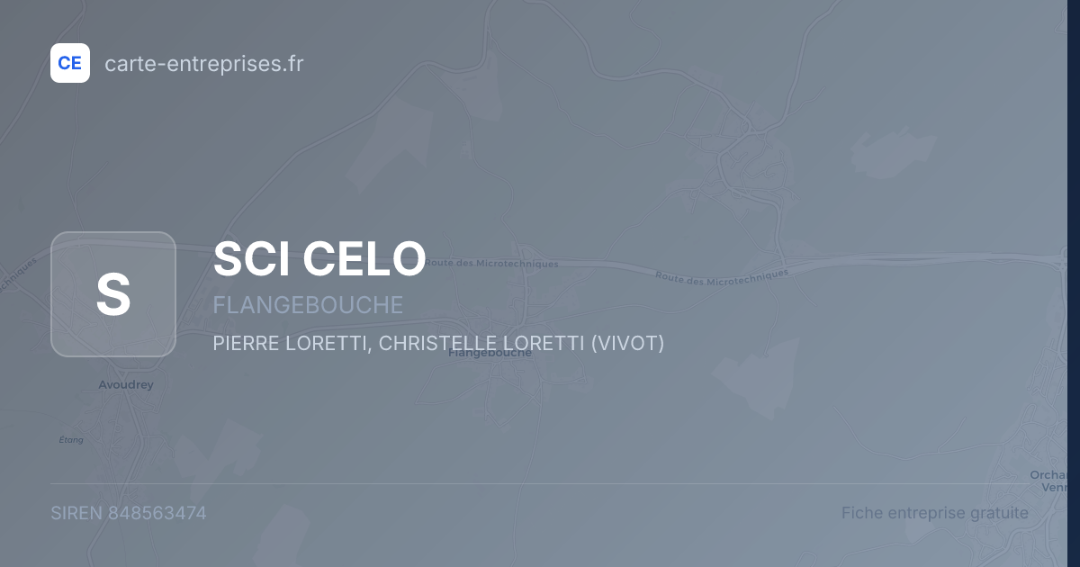 SCI CELO — 848563474 — fiche entreprise