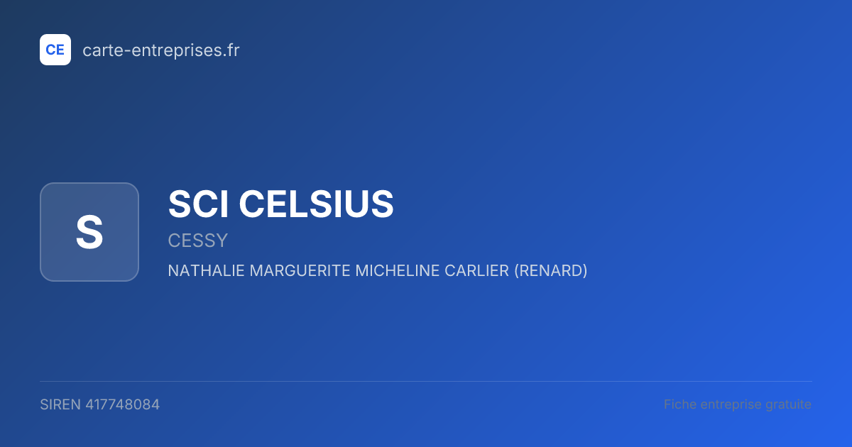 SCI CELSIUS — 417748084 — fiche entreprise
