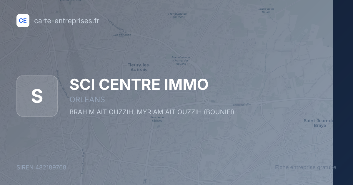 SCI CENTRE IMMO — 482189768 — fiche entreprise