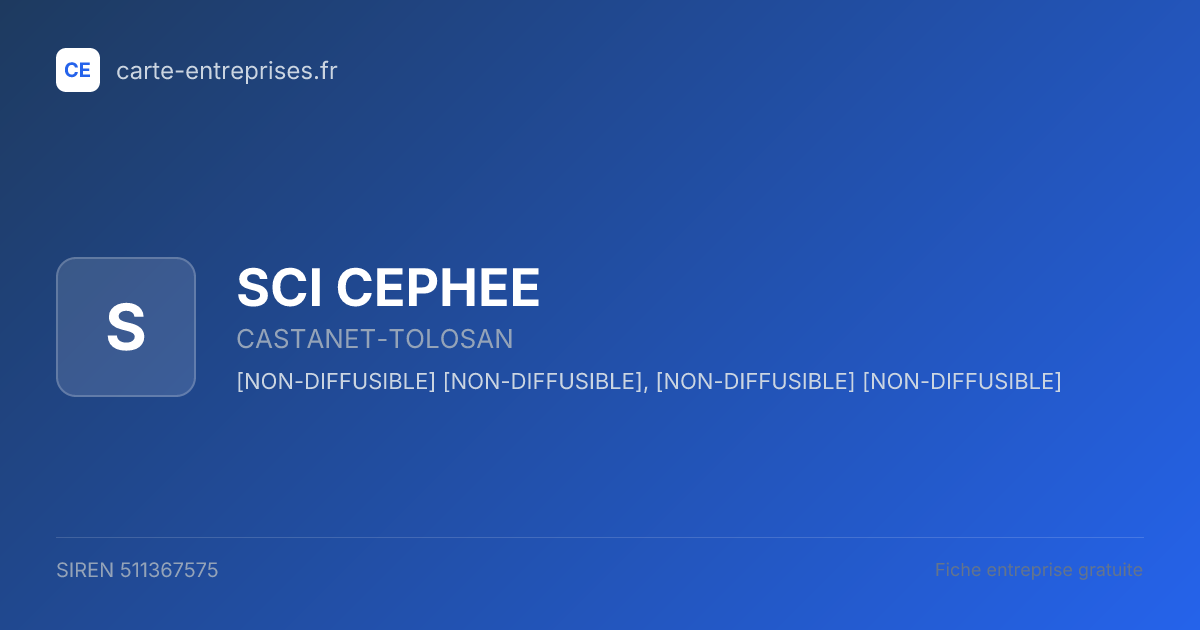 SCI CEPHEE — 511367575 — fiche entreprise