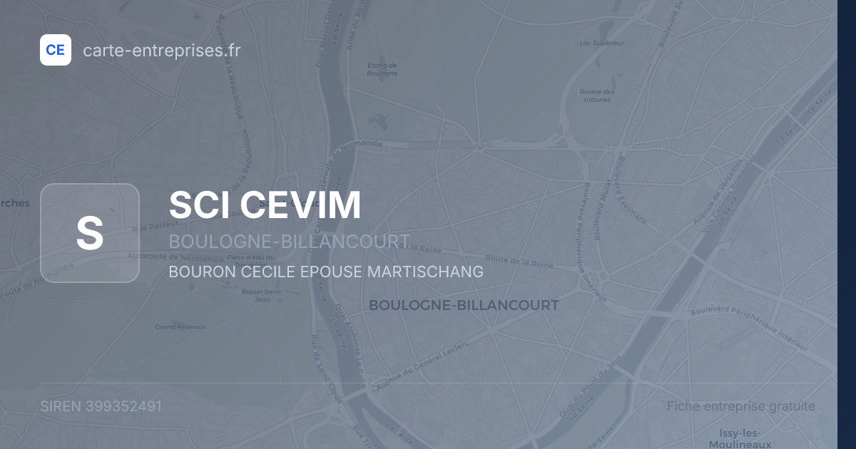 SCI CEVIM — 399352491 — fiche entreprise