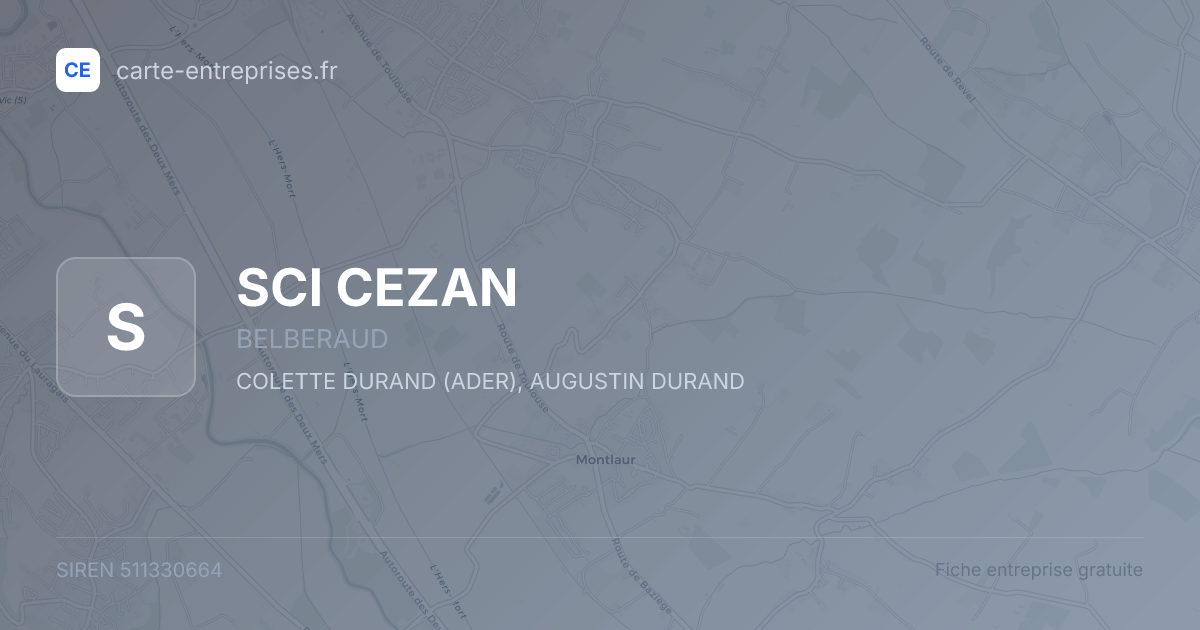 SCI CEZAN — 511330664 — fiche entreprise