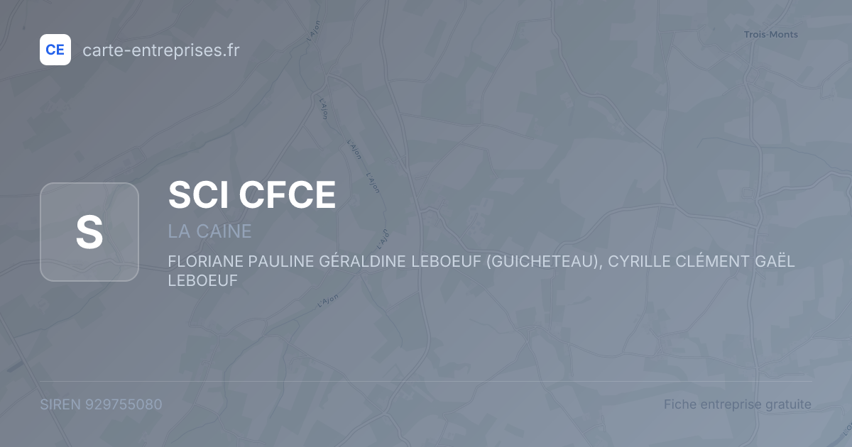 SCI CFCE — 929755080 — fiche entreprise