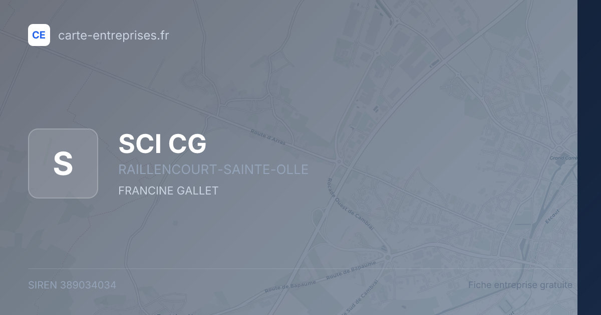 SCI CG — 389034034 — fiche entreprise